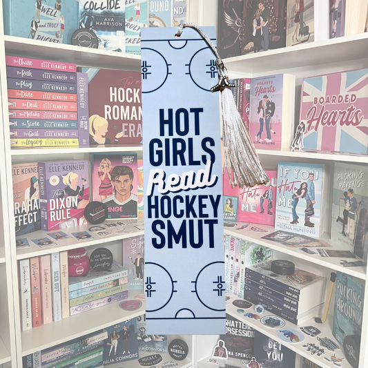 Hot Girls Read Hockey Smut Blue Bookmark