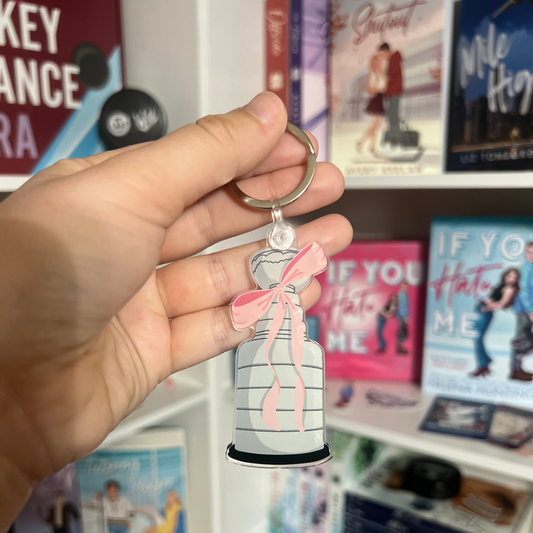 Girly Stanley Cup Hockey Keychain